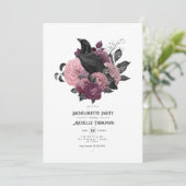  Glam Mauve Raven Gothic Bachelorette Party Kaart (Staand voorkant)