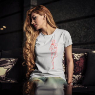 Glam meisje met een camera t-shirt