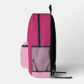 Glam Meisje met Roze Haar & Rozen Initialen Bedrukte Rugzak (Rechts)