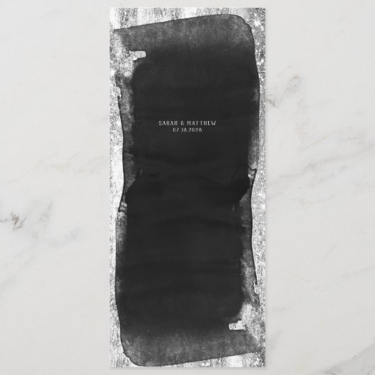 Glam-menu voor zwarte en zilverscript menu (Achterkant)