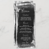 Glam-menu voor zwarte en zilverscript menu (Voorkant / Achterkant)