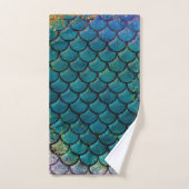 Glam Mermaid Fish Scales Blauwgroen Paars Gold Spa Bad Handdoek (Handdoek)