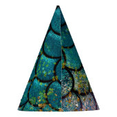 Glam Mermaid Fish Scales Blauwgroen Paars Gold Spa Feesthoedjes (Achterkant)