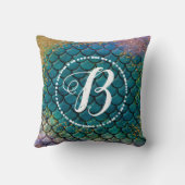 Glam Mermaid Fish Scales Blauwgroen Paars Gold Spa Kussen (Achterkant)