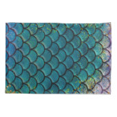 Glam Mermaid Fish Scales Blauwgroen Paars Gold Spa Kussensloop (Achterkant)