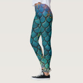 Glam Mermaid Fish Scales Blauwgroen Paars Gold Spa Leggings (Links)