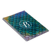 Glam Mermaid Fish Scales Blauwgroen Paars Gold Spa Notitieboek (Rechterzijde)