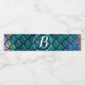 Glam Mermaid Fish Scales Blauwgroen Paars Gold Spa Waterfles Etiket (Enkel label)