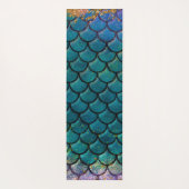 Glam Mermaid Fish Scales Blauwgroen Paars Gold Spa Yogamat (Achterkant)