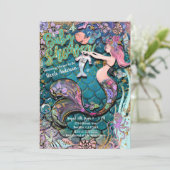 Glam Mermaid Gold Glitter Boys Baby shower Kaart (Staand voorkant)