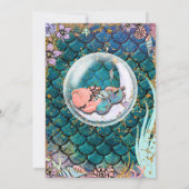 Glam Mermaid Gold Glitter Boys Baby shower Kaart (Achterkant)