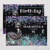 *~* Glam Mermaid Luxe 21 onder Zee Birthday Kaart (Voorkant / Achterkant)
