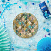Glam Mermaid Scales Verjaardagsfeest Papieren Bordje (Feest)