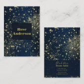 Glam met blauwe en gouden mest visitekaartje (Voorkant / Achterkant)