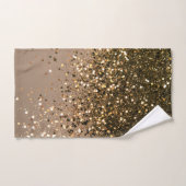 Glam met bruin glitter 1 faux glitter bad handdoek (Handdoek)