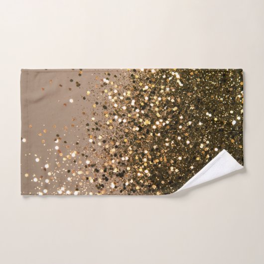 Glam met bruin glitter 1 faux glitter bad handdoek (Handdoek)