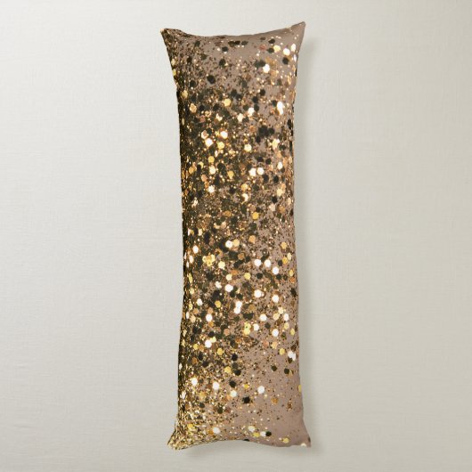 Glam met bruin glitter 1 faux glitter lichaamskussen (Achterkant (Verticaal))