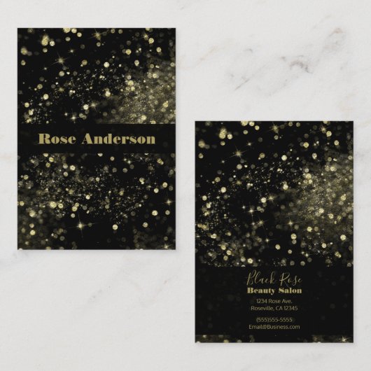 Glam met zwarte en goudmige maag visitekaartje (Voorkant / Achterkant)