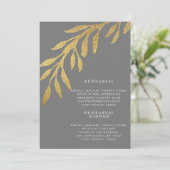 Glam Metallic Gold en Silver Wedding Rehearal Kaart (Staand voorkant)