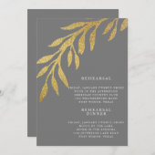 Glam Metallic Gold en Silver Wedding Rehearal Kaart (Voorkant / Achterkant)