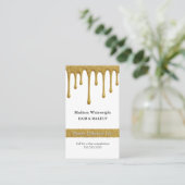 Glam Metallic Gold Glitter Drips Visitekaartje (Staand voorkant)