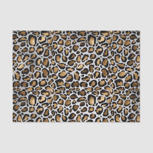 Glam Metallic Large Leopard Print Tissuepapier (Voorkant)