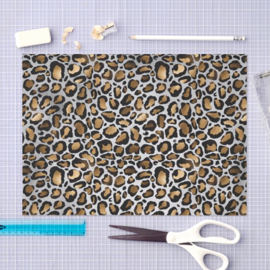Glam Metallic Large Leopard Print Tissuepapier (Craft)