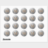 Glam Metallic Silver Gold & White Script Weddensch Ronde Sticker (Vel)