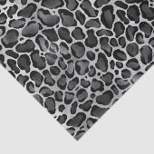 Glam Metallic Silver Large Leopard Print Tissuepapier (Detail)