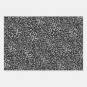 Glam Metallic Silver Leopard Print Inpakpapier Vel (Voorkant)