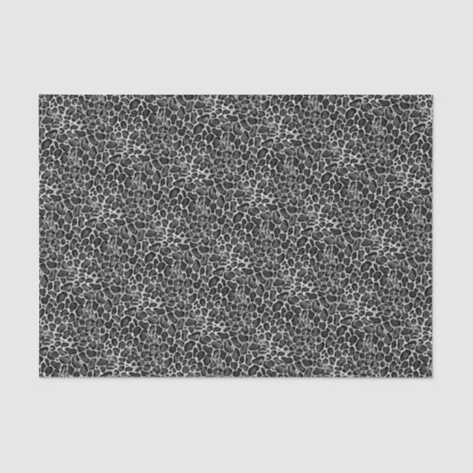 Glam Metallic Silver Small Leopard Print Tissuepapier (Voorkant)