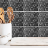 Glam Metallic Zwart Grijs Zeemeermin Schalen Patro Tegeltje
