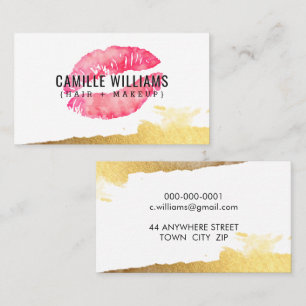 GLAM MINIMALIST gouden roze aquarel lippenstift Visitekaartje