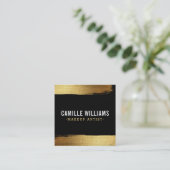 GLAM MINIMALIST luxe faux gouden folie penseelstre Vierkante Visitekaartje (Staand voorkant)