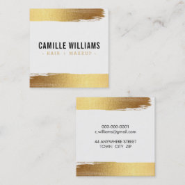 GLAM MINIMALIST luxe faux gouden folie penseelstre Vierkante Visitekaartje