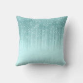 Glam Mint Green Aqua Glitter Striped Gradient Kussen (Achterkant)