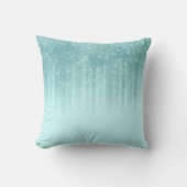 Glam Mint Green Aqua Glitter Striped Gradient Kussen (Voorkant)