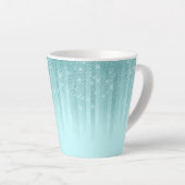 Glam Mint Green Aqua Glitter Striped Gradient Latte Mok (Rechterhoek)