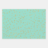 Glam Mint Green en Gold Polka Dots Pattern Inpakpapier Vel (Voorkant)