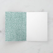 Glam Mint Green Gold Glitter Birthday Kaart (Binnen)