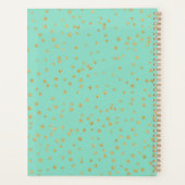 Glam Mint Green Gold Stippen Patroon op maat Planner (Achterkant)