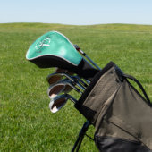 Glam Mint Green Trendy Script Monogram Golfheadcover (Insitu)