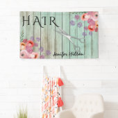 Glam mint hout boho bloemenschaar spandoek (Insitu)