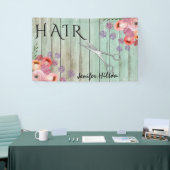 Glam mint hout boho bloemenschaar spandoek (Beurs)