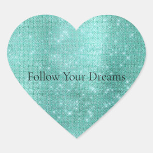 Glam Mint Sparkle Hart Sticker