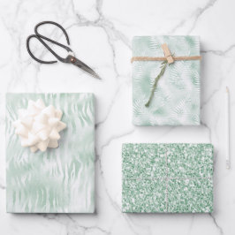 Glam Mint Zebra Print Inpakpapier Vel