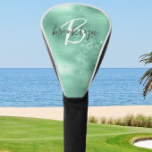 Glam Mintgroene Trendy Script Monogram Golfheadcover
