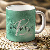 Glam Mintgroene Trendy Script Monogram