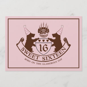 Glam Mode Couture Girl Sweet Sixteen Birthday Kaart