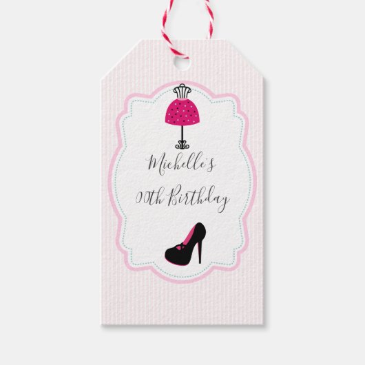 Glam Mode Diva Birthday Party Guest Favor Cadeaulabel (Voorkant)
